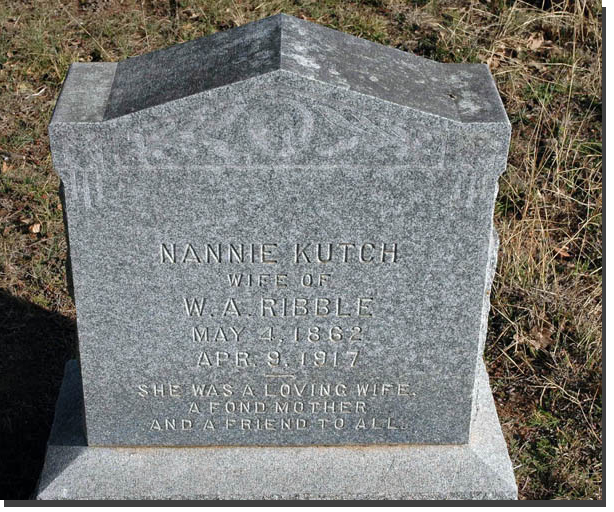 Nannie Kutch Ribble's gravesite