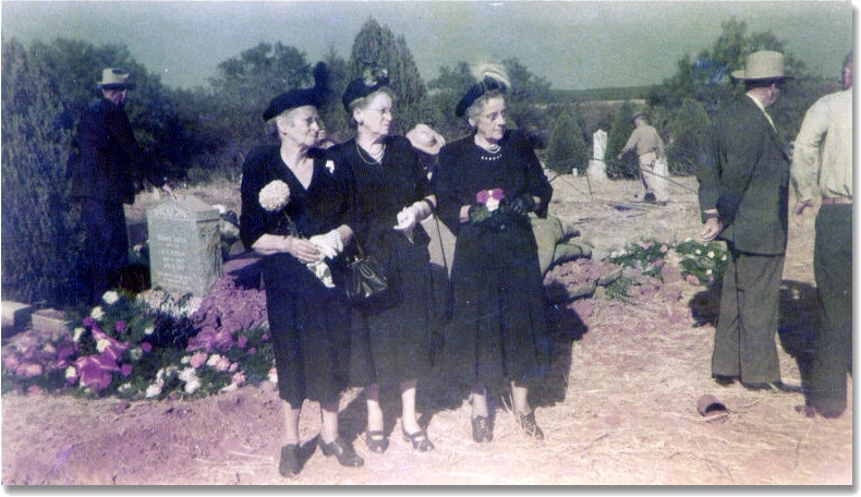 Daughters at cemetery